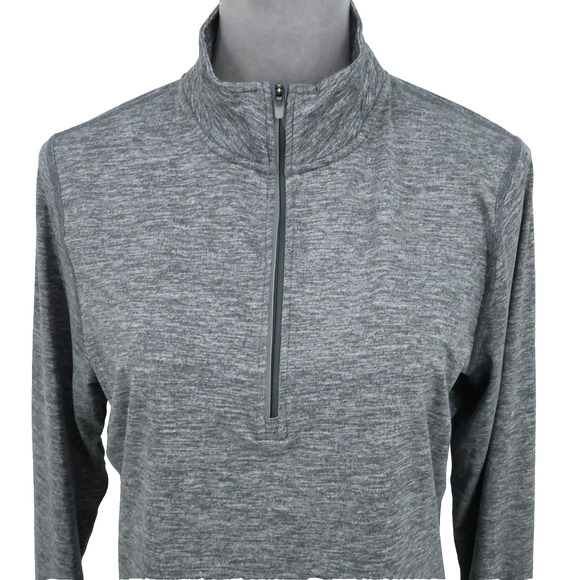 Nike Running Dri Fit Top Womens Large Gray Quarter Zip Thumbholes Exercise Gym - Picture 12 of 16